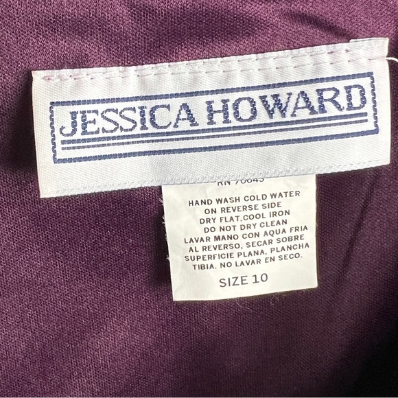 Jessica Howard Women's Sleeveless Floral Dress Lined Rhinestones Purple - Picture 7 of 12